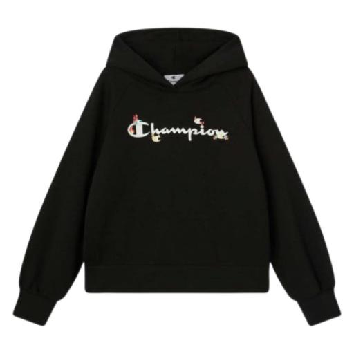 CHAMPION Sudadera Algodón Con Capucha Gráfica Niña. 405218 negro. [4]