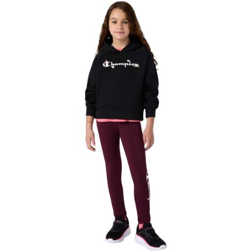CHAMPION Sudadera Algodón Con Capucha Gráfica Niña. 405218 negro. [1]