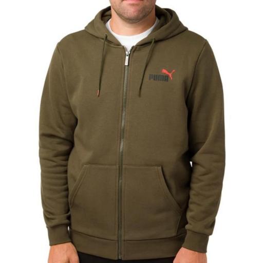 CHAQUETA FELPA HOMBRE PUMA ESS+ 2 Small Logo. 684796 70 Verde.