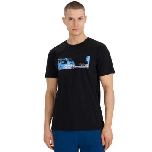CAMISETA 4F REGULAR DE HOMBRE CON ESTAMPADO. TTSHM2030 Negra