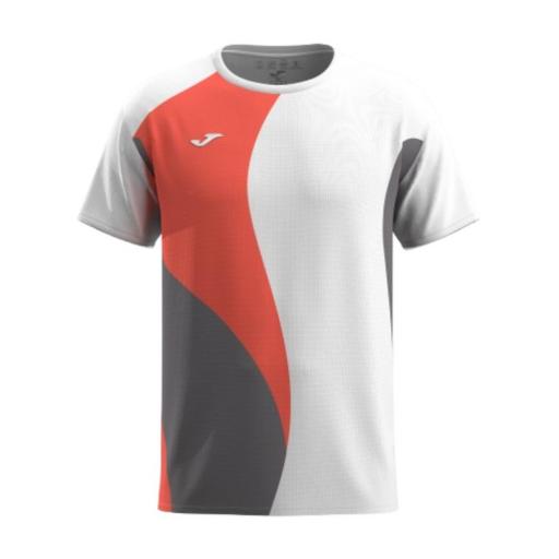 Camiseta Pádel Hombre JOMA TORNEO. White-coral 103966.200