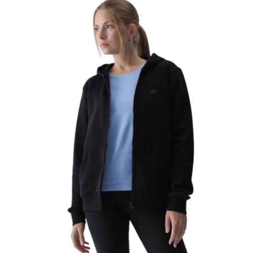 Chaqueta Mujer Cremallera Capucha 4F TSWSF1467. Negro