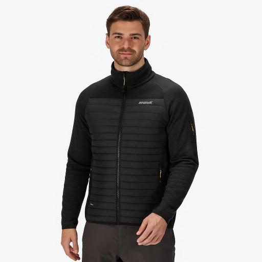 REGATTA CEDEN HYBRID RMN310 Hombre – Chaqueta Híbrida Softshell y Acolchada Color Ash/Black [0]