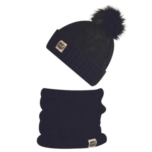 Conjunto GORRO Y CUELLO UNISEX WIND X-TREME DASS. Negro 0022