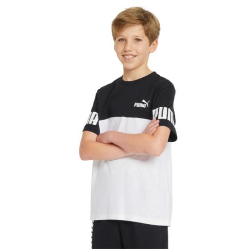 PUMA Camiseta Junior Power Tee. Black/white. 847305 01