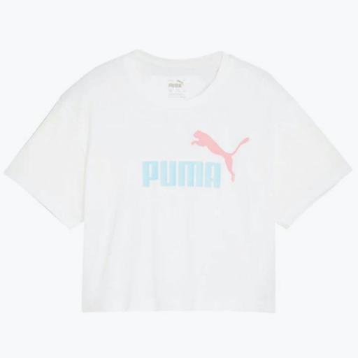 Camiseta Niña Puma Logo Cropped modelo 845346-57 Blanco.