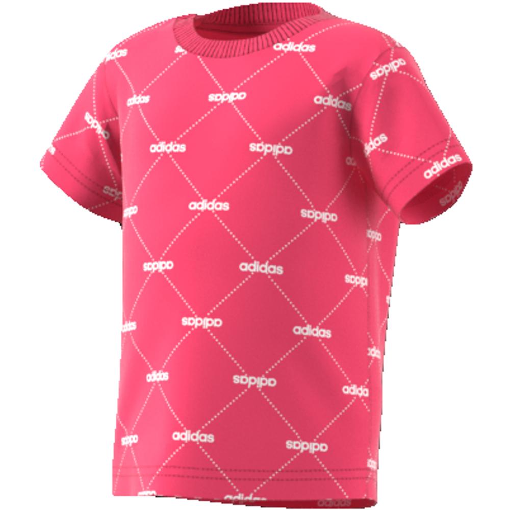 Camiseta Bebé Adidas Linear Graphic. E7946 Real Pink/white.