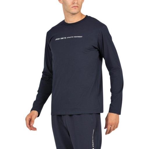 JOHN SMITH FENE Azul Marino – Camiseta de Manga Larga en Algodón para Hombre [1]
