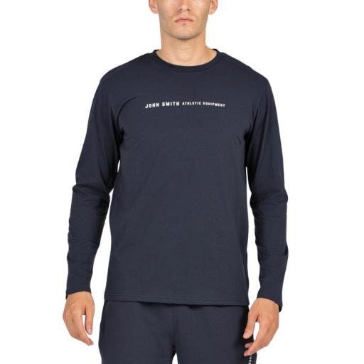 JOHN SMITH FENE Azul Marino – Camiseta de Manga Larga en Algodón para Hombre [0]