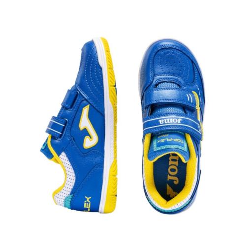 Joma Top Flex JR 2605 Azul Indoor – Zapatillas Fútbol Sala Niño con Velcro y Suela DURABILITY [3]