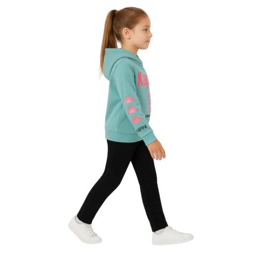 KAPPA 322B2PW Green River – Chándal Niña con Capucha y Forro Polar, 2 Piezas 100% Algodón [1]