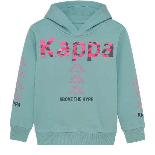 KAPPA 322B2PW Green River – Chándal Niña con Capucha y Forro Polar, 2 Piezas 100% Algodón [3]