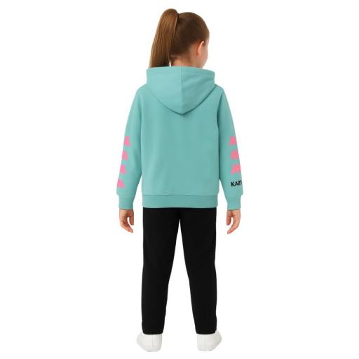 KAPPA 322B2PW Green River – Chándal Niña con Capucha y Forro Polar, 2 Piezas 100% Algodón [2]