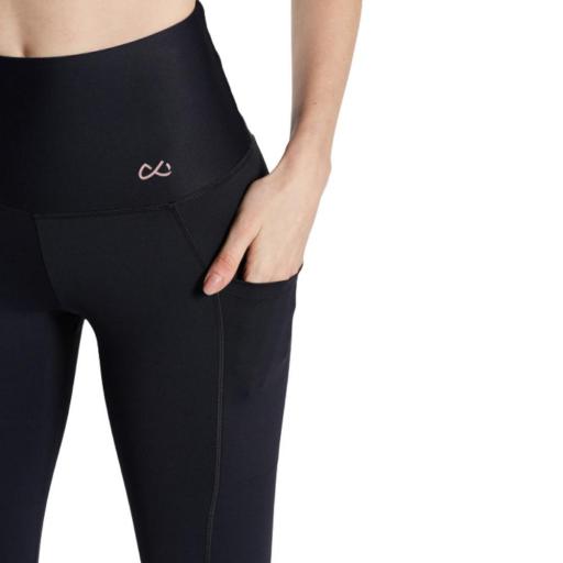 DITCHIL TRACTION LG7070 Negro – Leggings Satinados Mujer con Bolsillo y Cintura Alta [2]