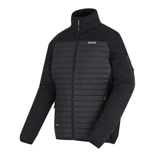 REGATTA CEDEN HYBRID RMN310 Hombre – Chaqueta Híbrida Softshell y Acolchada Color Ash/Black [2]
