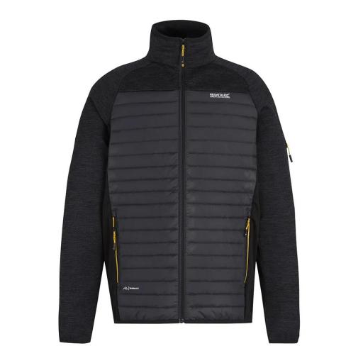 REGATTA CEDEN HYBRID RMN310 Hombre – Chaqueta Híbrida Softshell y Acolchada Color Ash/Black [1]