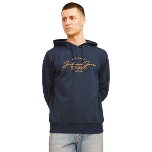 SUDADERA CAPUCHA HOMBRE JACK&JONES JJFERRIS. Azul Marino 12256838