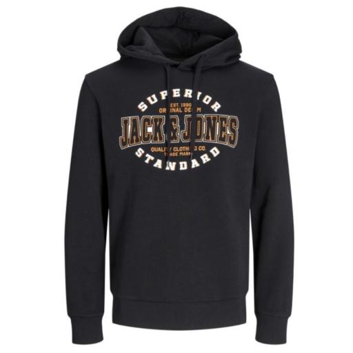 SUDADERA CON CAPUCHA HOMBRE JACK&JONES JJELOGO. Black 12255617 [2]