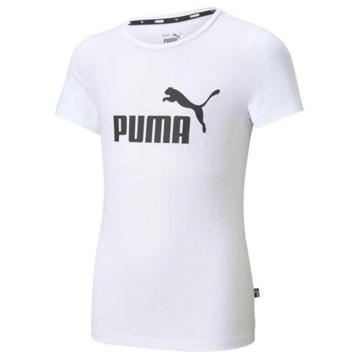 CAMISETA DE NIÑA PUMA ESSENTIAL LOGO. 587029 02 White. [1]