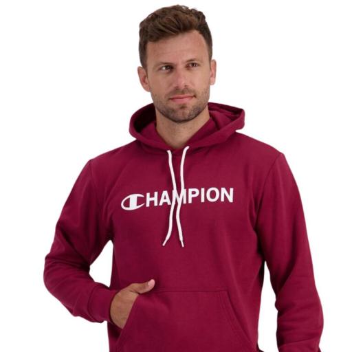 CHAMPION 221647 RS525 Rojo – Sudadera Hombre con Capucha y Gráfico en el Pecho, Interior Afelpado [1]