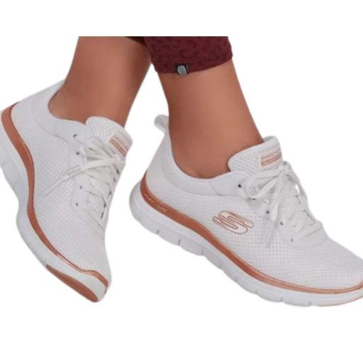 Zapatillas SKECHERS GRACEFUL GET CONNECTED. 12615 WTRG White/gold  [4]
