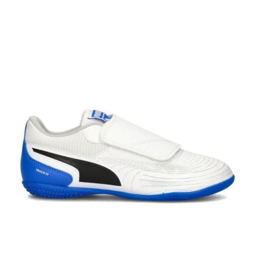 ZAPATILLAS FÚTBOL SALA PUMA TRUCO III V Jr. Blanco/azul 107981 01 [0]