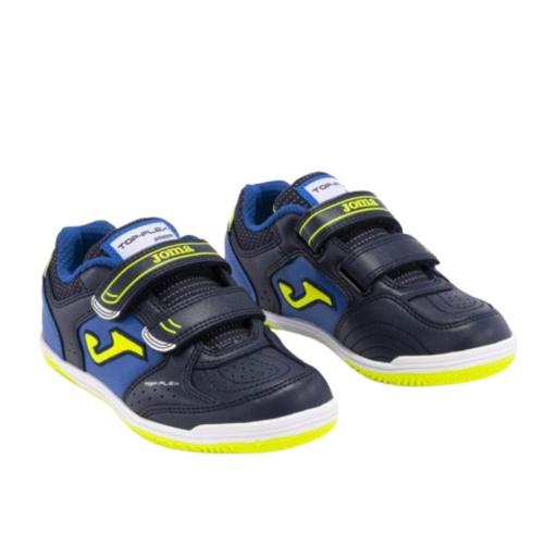 ZAPATILLAS NIÑO FÚTBOL SALA JOMA TOP FLEX JR 2403. Navy-royal [1]