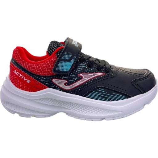 ZAPATILLAS RUNNING NIÑO JOMA ACTIVE JR 2401. Black-red [0]