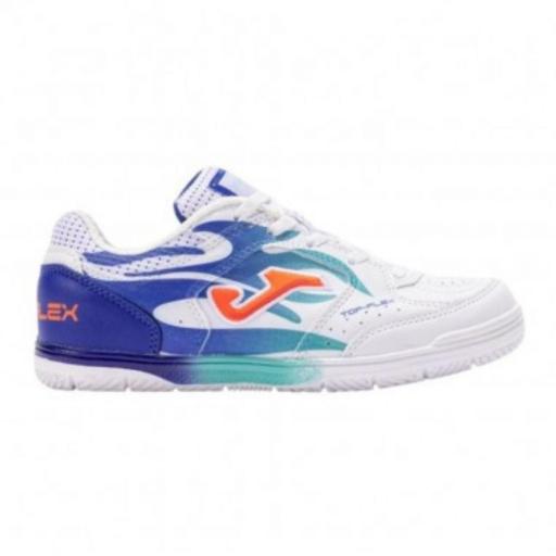 Zapatillas JOMA TOP FLEX JR 2576. Blanco-royal. TPJS2576IN