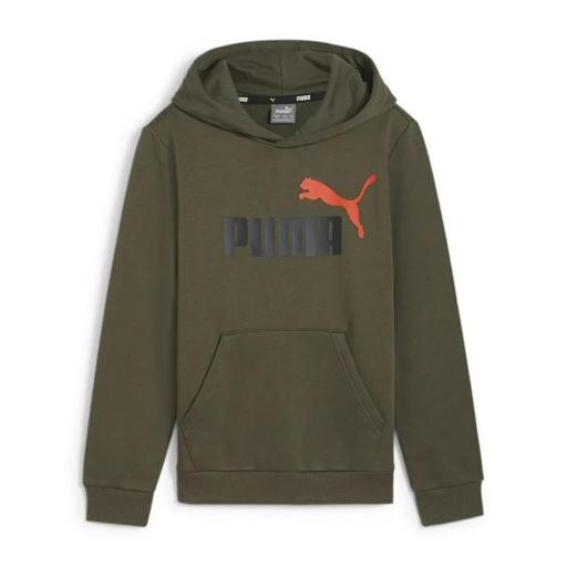 SUDADERA PUMA CON CAPUCHA ESS+2 Col Big Logo. 586987 77 Dark Olive [2]