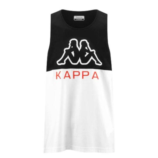 Camiseta Tirantes Hombre Kappa ERIC. Negro y blanco. 331D1PW