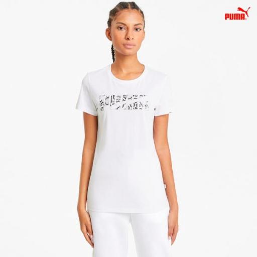 PUMA Rebel Graphic Tee. White 585736. Camiseta mujer.