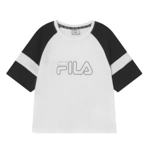 Fila JULITA CROPPED - Camiseta estampada. White/black. 960692
