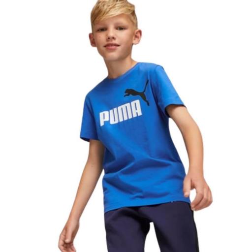 Camiseta Niño PUMA ESS+ 2 Col Logo Tee. Azul 586985 48