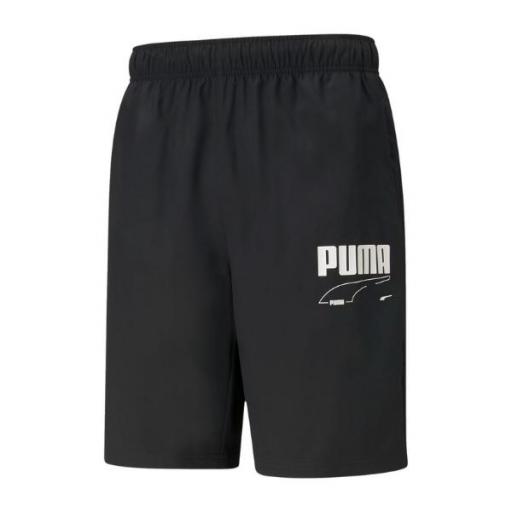 PUMA Rebel Woven Shorts. Black. 586905 01. Pantalón corto Hombre.