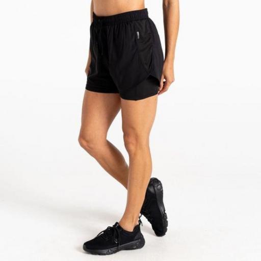 Pantalón Corto Running Mujer Dare2b SprintUp II DWJ610 – Short con Culote Interior y Secado Rápido [2]