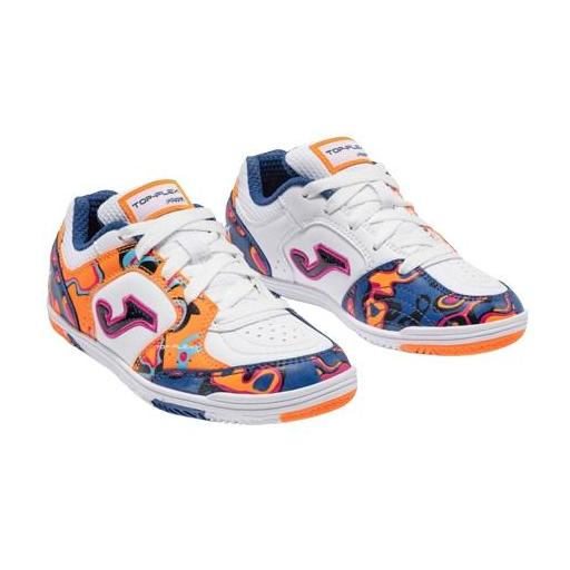 Zapatillas Fútbol sala junior TOP FLEX  2672 BLANCO NARANJA INDOOR [1]