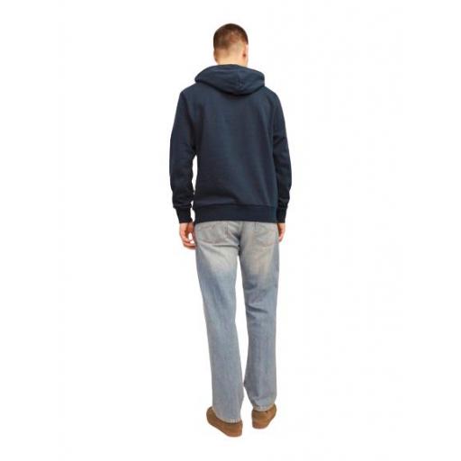 SUDADERA CAPUCHA HOMBRE JACK&JONES JJFERRIS. Azul Marino 12256838 [1]