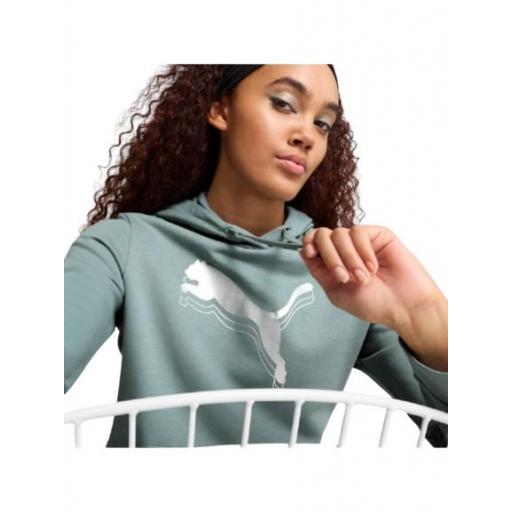 Sudadera mujer Puma ESS METALLIC Hoodie,Green Moon-Met,US3XL [2]
