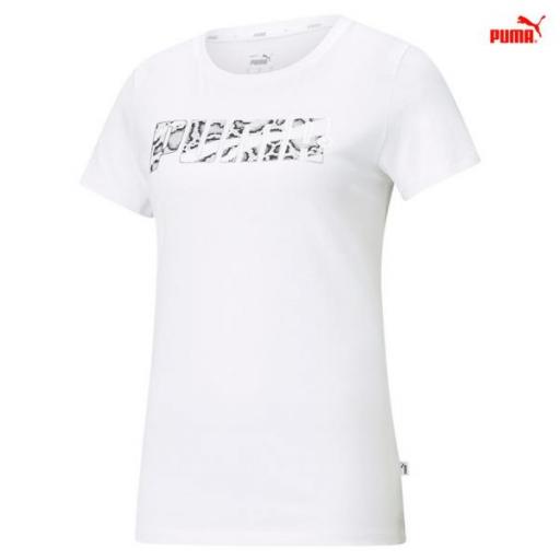 PUMA Rebel Graphic Tee. White 585736. Camiseta mujer. [1]