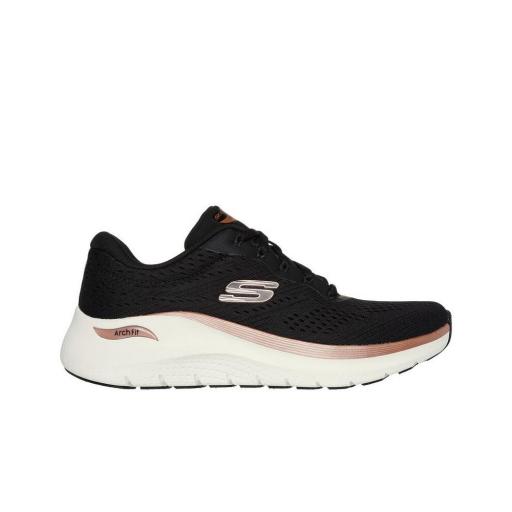 Zapatillas SKECHERS MUJER ARCH FIT 2.0 GLOW THE DISTANCE 150067/BKRG NEGRA [0]