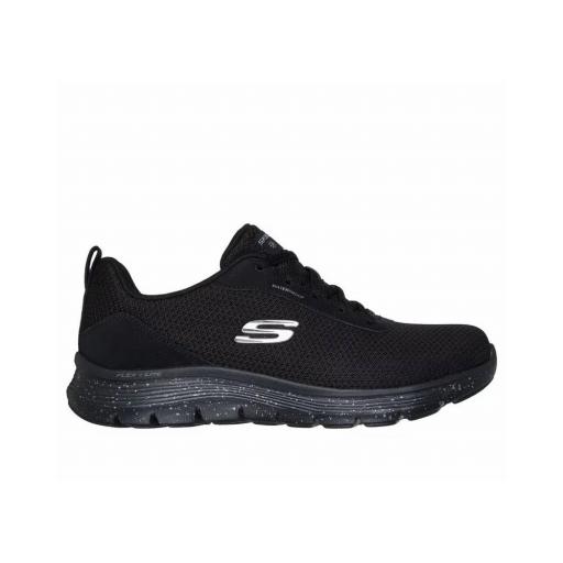 SKECHERS MUJER FLEX APPEAL 5.0 FRESH TREK WATERPROOF 150213/BBK NEGRA