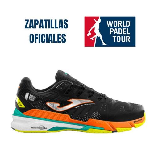 Zapatillas Pádel Joma T.Slam Men 2201. Black/orange.
