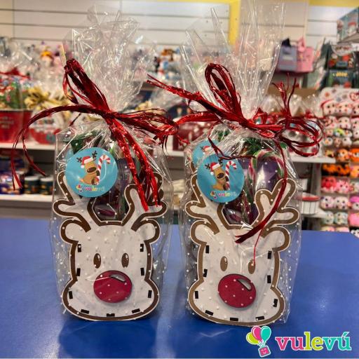 Reno madera con chocolate Navidad [0]