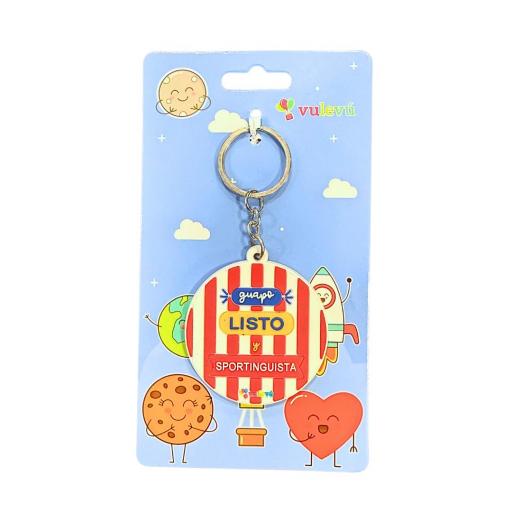 Llavero "Guapo, listo y sportinguista"