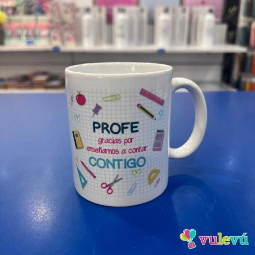Taza " Profe gracias a enseñarnos a contar contigo" [0]