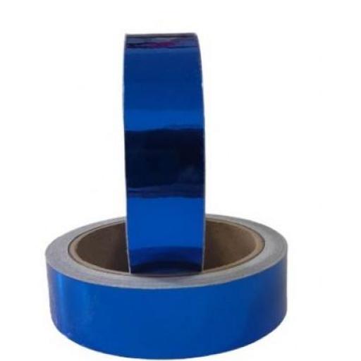 Cinta adhesiva Azul Royal Metalizado,  25mm