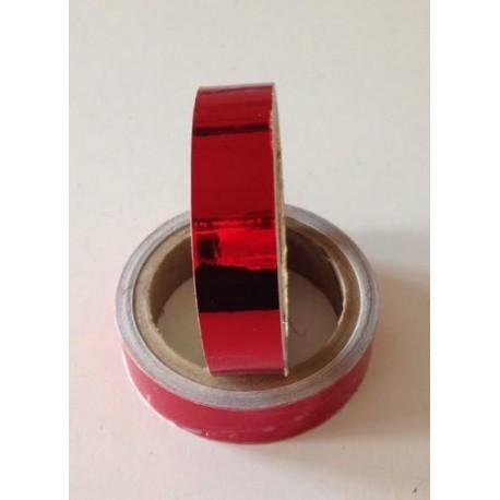 Cinta adhesiva Rojo Metalizado,  25mm