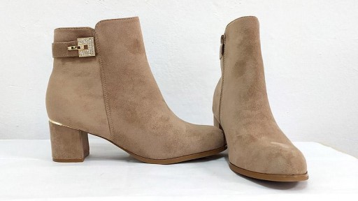 Botín tacón ante beige [1]