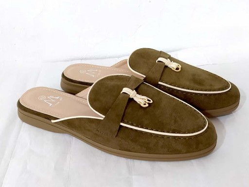 Mocasín destalonado verde miitar